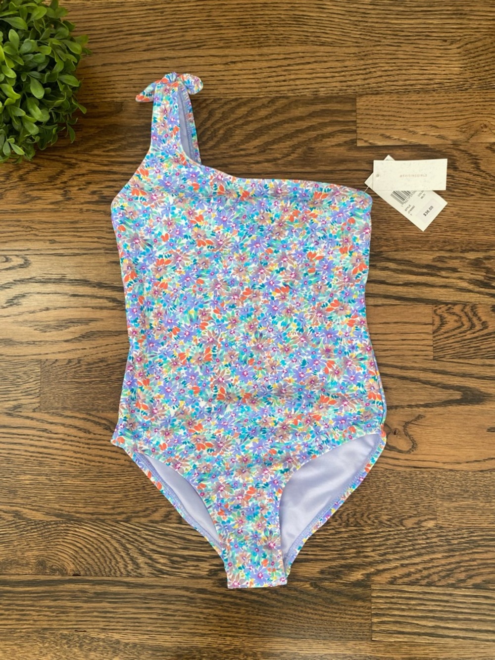 Raisins Girls One Piece Floral Bathing Suit Sz 7